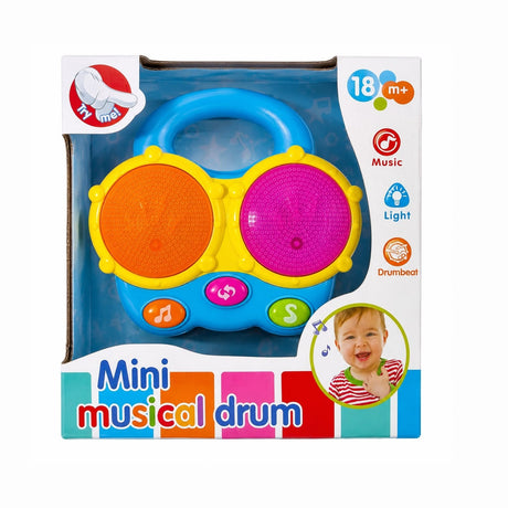 Jucărie Interactivă Mini Tobă Muzicală pentru Bebeluși 18+ Luni – Lumini, Sunete și Ritm