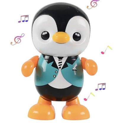 Jucărie Interactivă Pinguin Dansator Electric din Plastic cu Sunete și Lumini, 20,5 cm