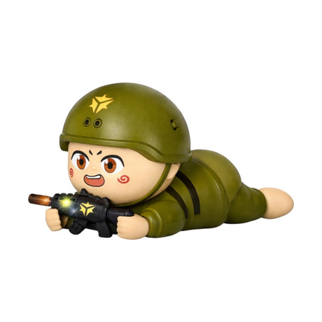 Jucărie interactivă soldat verde cu lumini, sunete și senzor infraroșu, 16.5x10.5x8.5 cm