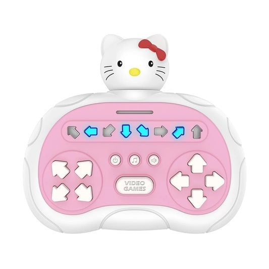 Jucarie Interactiva Tip Gamepad pentru Copii, Lumini si Sunete, Design Pisicuta Roz