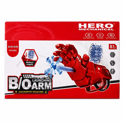 Jucărie Pistol cu Bile din Gel – Mănușă Lansator Automat cu Proiectile Gel, Hero Mechanical, 8+ Ani