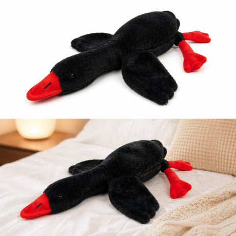 Jucarie plus gasca neagra 50 cm, moale, decorativa, perna copii adulti