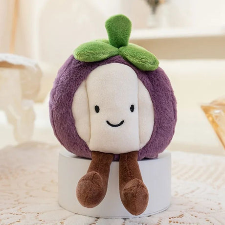 Jucarie plus mangostan pufos cu fata zambitoare, model simpatic, 15 cm