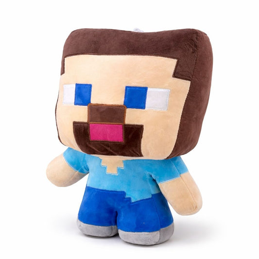 Jucarie plus personaj pixelat albastru 37 cm, plus moale cu design inspirat din jocuri