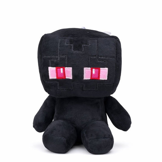 Jucarie plus personaj pixelat negru 21 cm, plus moale cu design inspirat din jocuri