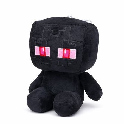Jucarie plus personaj pixelat negru 21 cm, plus moale cu design inspirat din jocuri