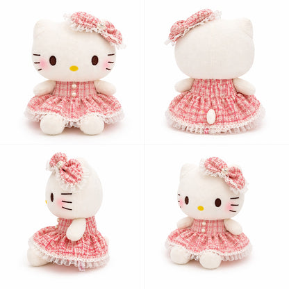 Jucărie pluș pisicuță roz cu rochiță, 50 cm, moale, cadou fete, decor kawaii