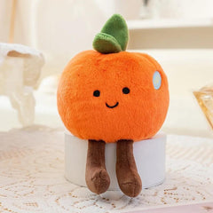 Jucarie plus portocala pufoasa cu fata zambitoare, model simpatic, 16 cm