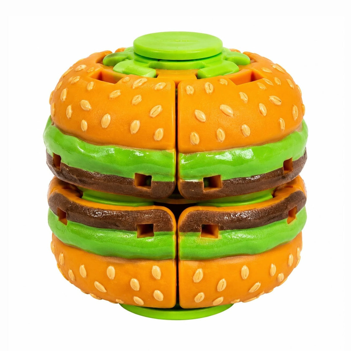 Jucărie Spinner Antistres Hamburger 3D, Fingertip Stress, Fidget Toy Rotativ cu Buton, pentru Copii și Adulți