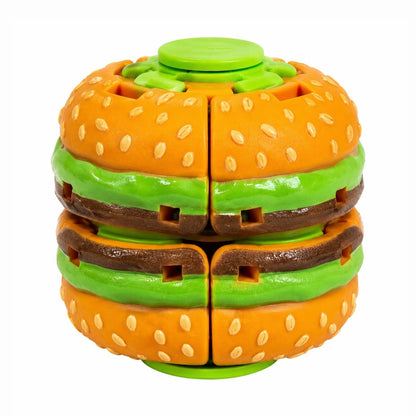 Jucărie Spinner Antistres Hamburger 3D, Fingertip Stress, Fidget Toy Rotativ cu Buton, pentru Copii și Adulți
