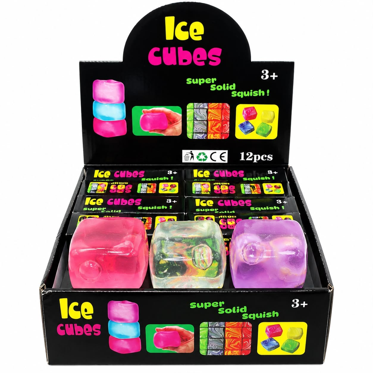 Jucărie Squishy Antistres Cub Ice Cube, Culori Uni, Model Aleatoriu, Moale și Elastică pentru Copii