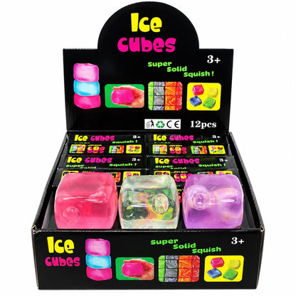 Jucărie Squishy Antistres Cub Ice Cube, Culori Uni, Model Aleatoriu, Moale și Elastică pentru Copii