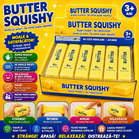 Jucărie Squishy Butter 13 cm – Anti-Stres, Super Moale, Slow Rising, Pentru Copii și Adulți