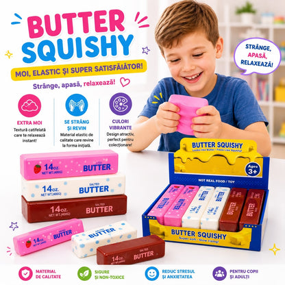 Jucărie Squishy Butter Antistres, Diferite Arome, Model Aleatoriu, Slow Rising
