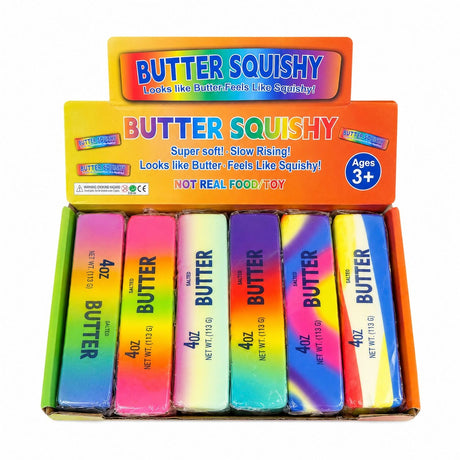 Jucărie Squishy Butter Rainbow 13 cm – Antistres Slow Rising, Model Unt Multicolor