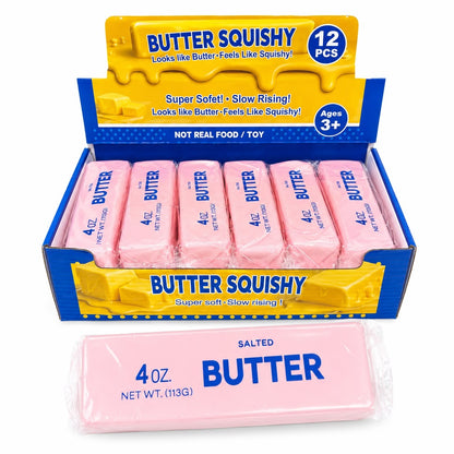 Jucărie Squishy Butter Roz 13 cm – Antistres, Super Moale, Slow Rising, pentru Copii și Adulți