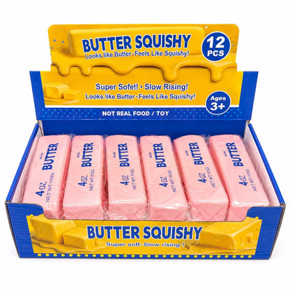 Jucărie Squishy Butter Roz 13 cm – Antistres, Super Moale, Slow Rising, pentru Copii și Adulți
