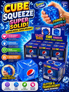 Jucărie Squishy Cub Albastru Anti-Stres – Cub Senzorial Moale și Elastic pentru Copii și Adulți