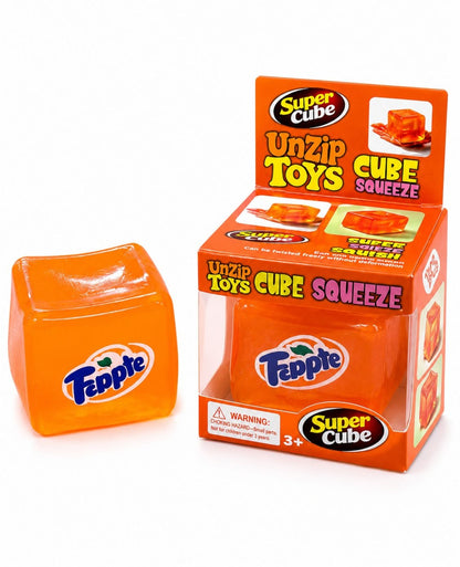 Jucărie Squishy Cub Portocaliu cu Sclipici – Cub Anti-Stres Moale și Elastic pentru Copii și Adulți