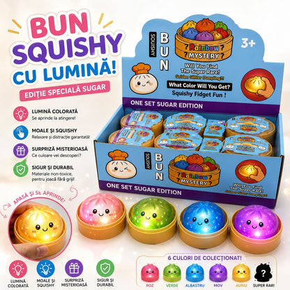Jucărie Squishy Dumpling cu Lumini LED 5,5 cm – Antistres Moale