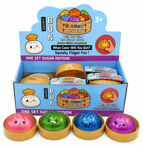 Jucărie Squishy Dumpling cu Lumini LED 8,5 cm – Antistres Moale, Slow Rising, Culoare Surpriză