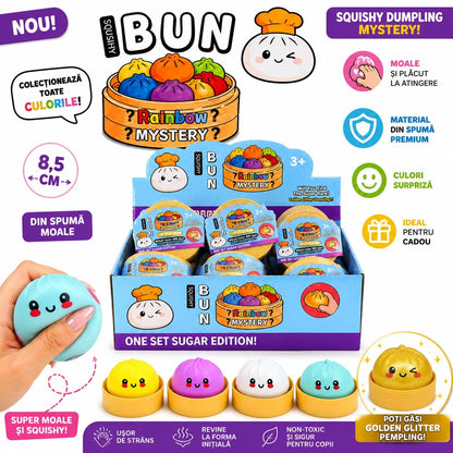 Jucărie Squishy Dumpling din Spumă 8,5 cm – Antistres Moale, Kawaii