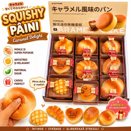 Jucărie Squishy Food cu Aromă de Caramel – Model Aleatoriu, Antistres Moale