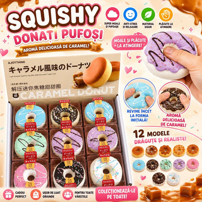 Jucărie Squishy Gogoașă cu Aromă de Caramel – Model Aleatoriu, Antistres Moale