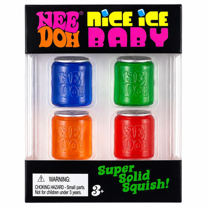 Jucărie Squishy Set 4 Doze Colorate, Antistres, Super Moale și Elastică, Nee Doh Nice Ice Baby