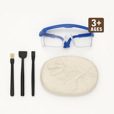 Kit Arheologic Jurassic pentru Excavare Fosile Dinozaur cu Unelte si Ochelari