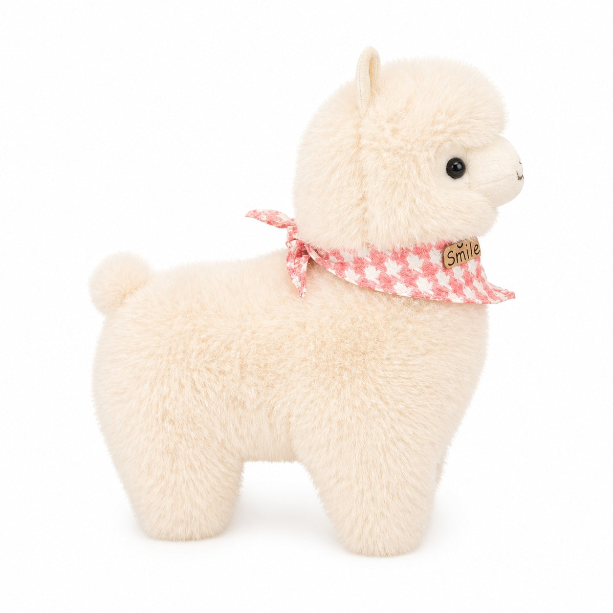 Lama de plus 25cm cu bandana rosie, jucarie moale pufoasa pentru copii