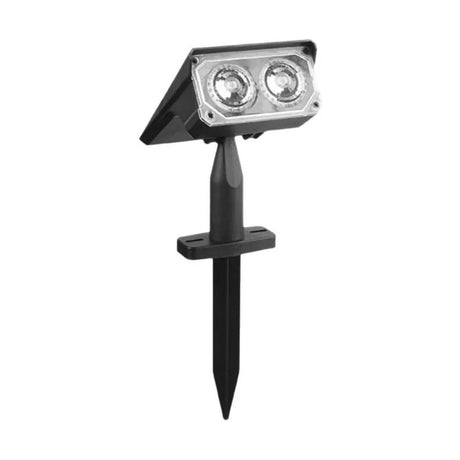 Lampă de grădină solară cu LED, din plastic, impermeabilă, culoare neagră, montaj pe perete sau sol