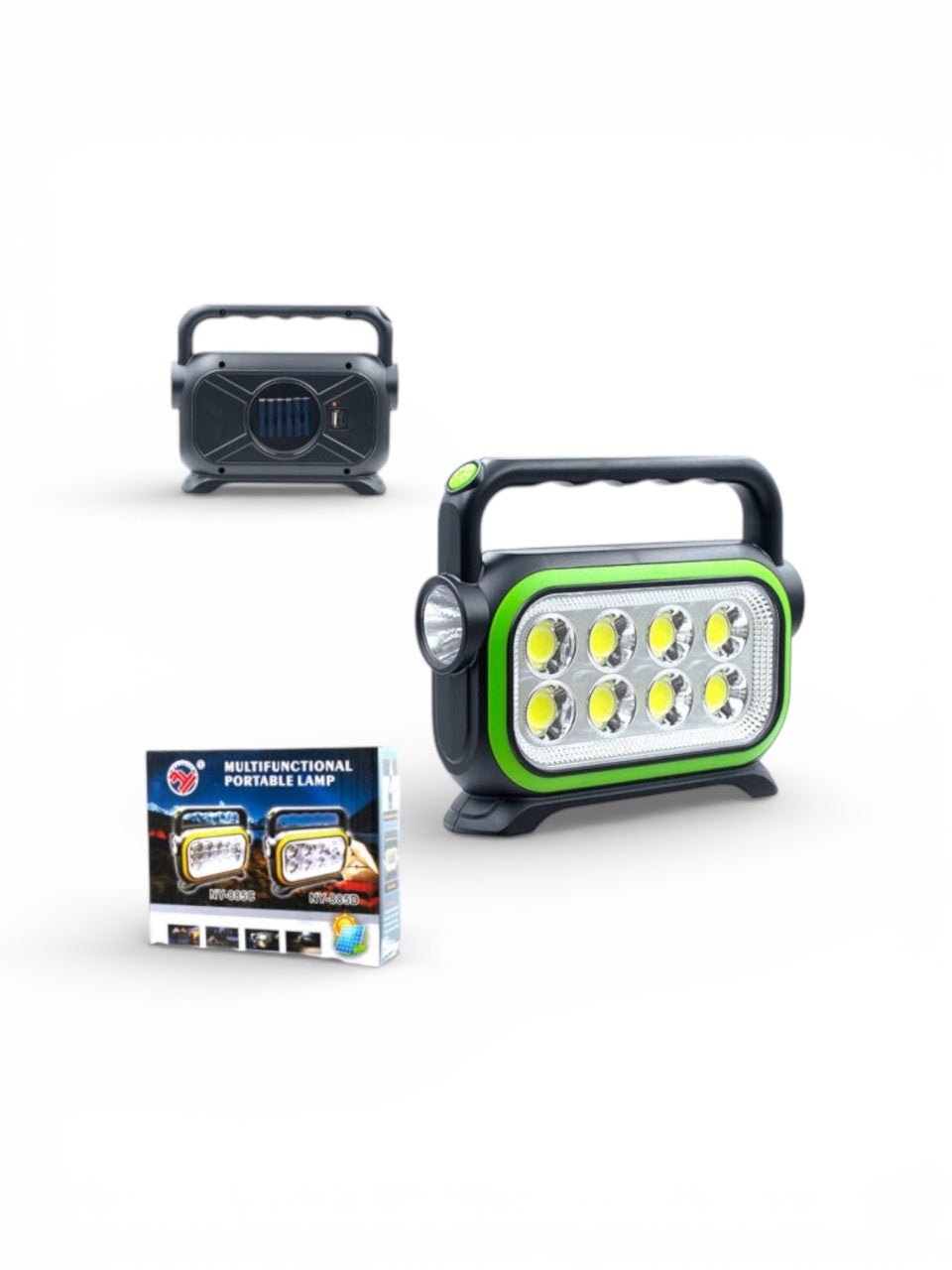 Lampă de lucru LED portabilă, reîncărcabilă USB, din plastic, culoare neagră, cu 6 LED-uri intense