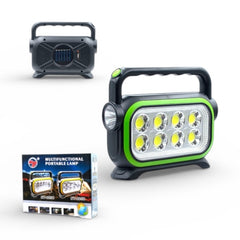 Lampă de lucru LED portabilă, reîncărcabilă USB, din plastic, culoare neagră, cu 6 LED-uri intense