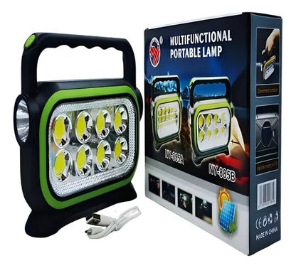 Lampă de lucru LED portabilă, reîncărcabilă USB, din plastic, culoare neagră, cu 6 LED-uri intense