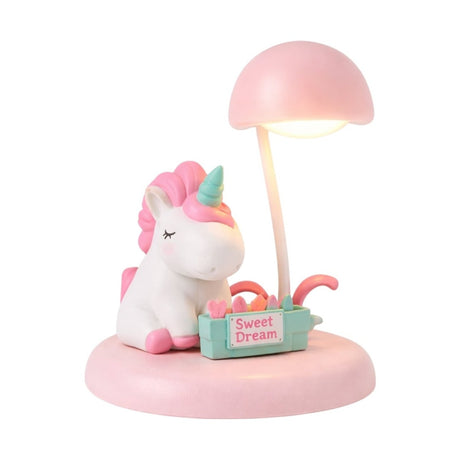 Lampa de veghe interactivă Unicorn, plastic, lumini reglabile, 15 cm