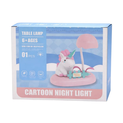 Lampa de veghe interactivă Unicorn, plastic, lumini reglabile, 15 cm