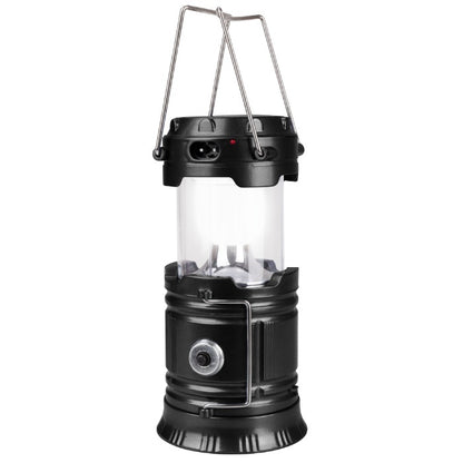 Lampă LED de camping JMADENQ, pliabilă, din oțel inoxidabil și plastic ABS, culoare neagră
