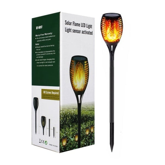Lampă solară de grădină cu țâruș din plastic, activată de senzor, culoare neagră