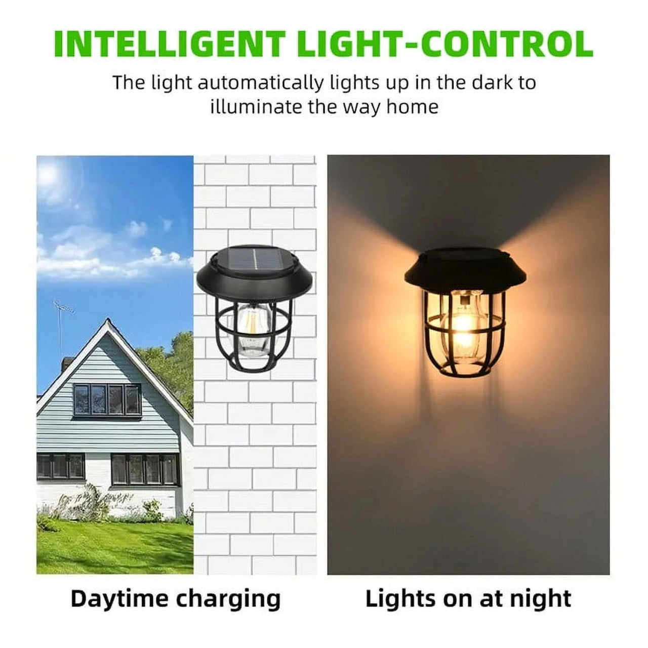 Lampă solară de grădină LED cu spic, neagră, plastic rezistent, lumină caldă, cu montaj ușor