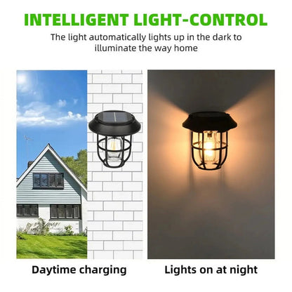 Lampă solară de grădină LED cu spic, neagră, plastic rezistent, lumină caldă, cu montaj ușor