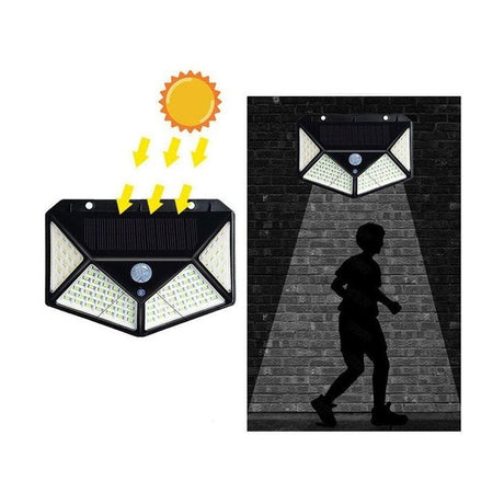 Lampa solară de perete LED, plastic, IP65, autonomie 35000 ore, neagră