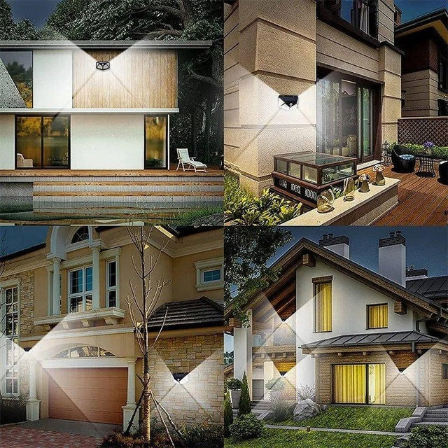 Lampa solară de perete LED, plastic, IP65, autonomie 35000 ore, neagră