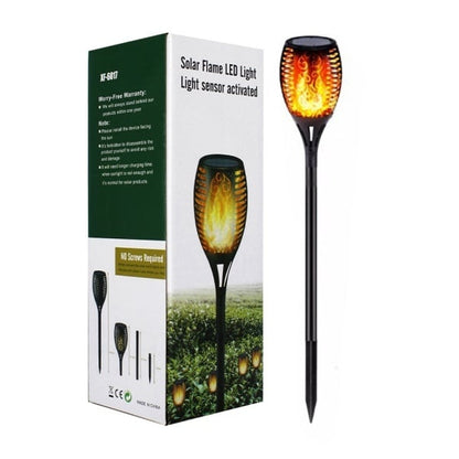 Lampă solară decorativă LED pentru grădină, metal, 68 cm, neagră
