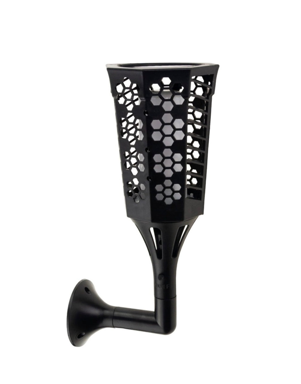 Lampă solară decorativă tip torță LED, set 2 bucăți, plastic, negru
