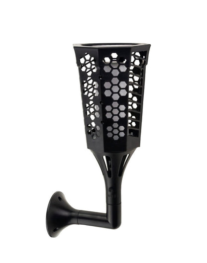 Lampă solară decorativă tip torță LED, set 2 bucăți, plastic, negru
