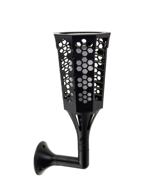 Lampă solară decorativă tip torță LED, set 2 bucăți, plastic, negru