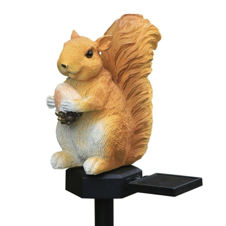 Lampă solară decorativă veveriță, rezistentă la apă, material poliresin, 33 cm, multicolor
