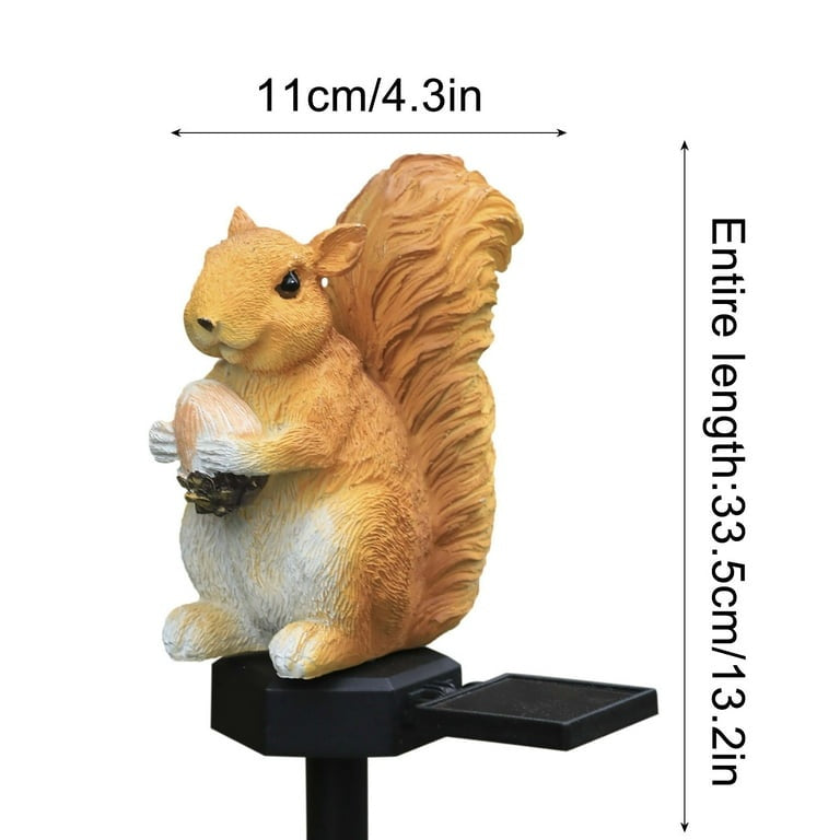 Lampă solară decorativă veveriță, rezistentă la apă, material poliresin, 33 cm, multicolor