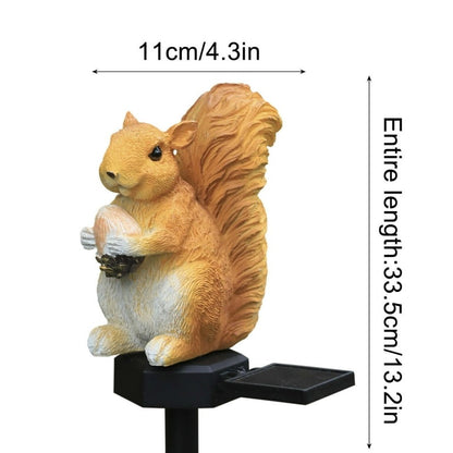 Lampă solară decorativă veveriță, rezistentă la apă, material poliresin, 33 cm, multicolor